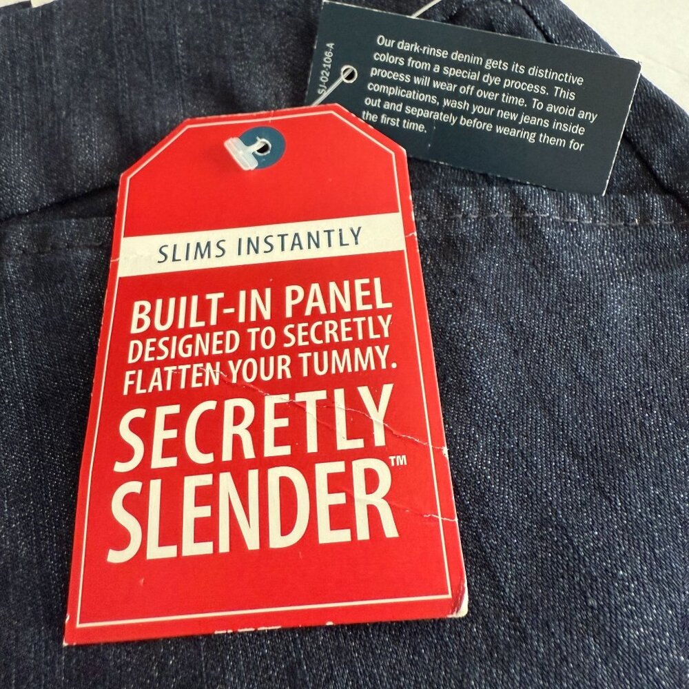 NWT St. Johns Bay Womens Secretly Slender Bermuda Shorts 22W Dark Wash Cotton - Picture 4 of 13